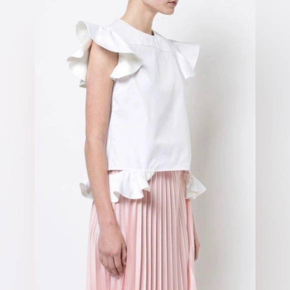 HARVEY FAIRCLOTH Angel Sleeve Zip-Up Top Size: M - Picture 7 of 10